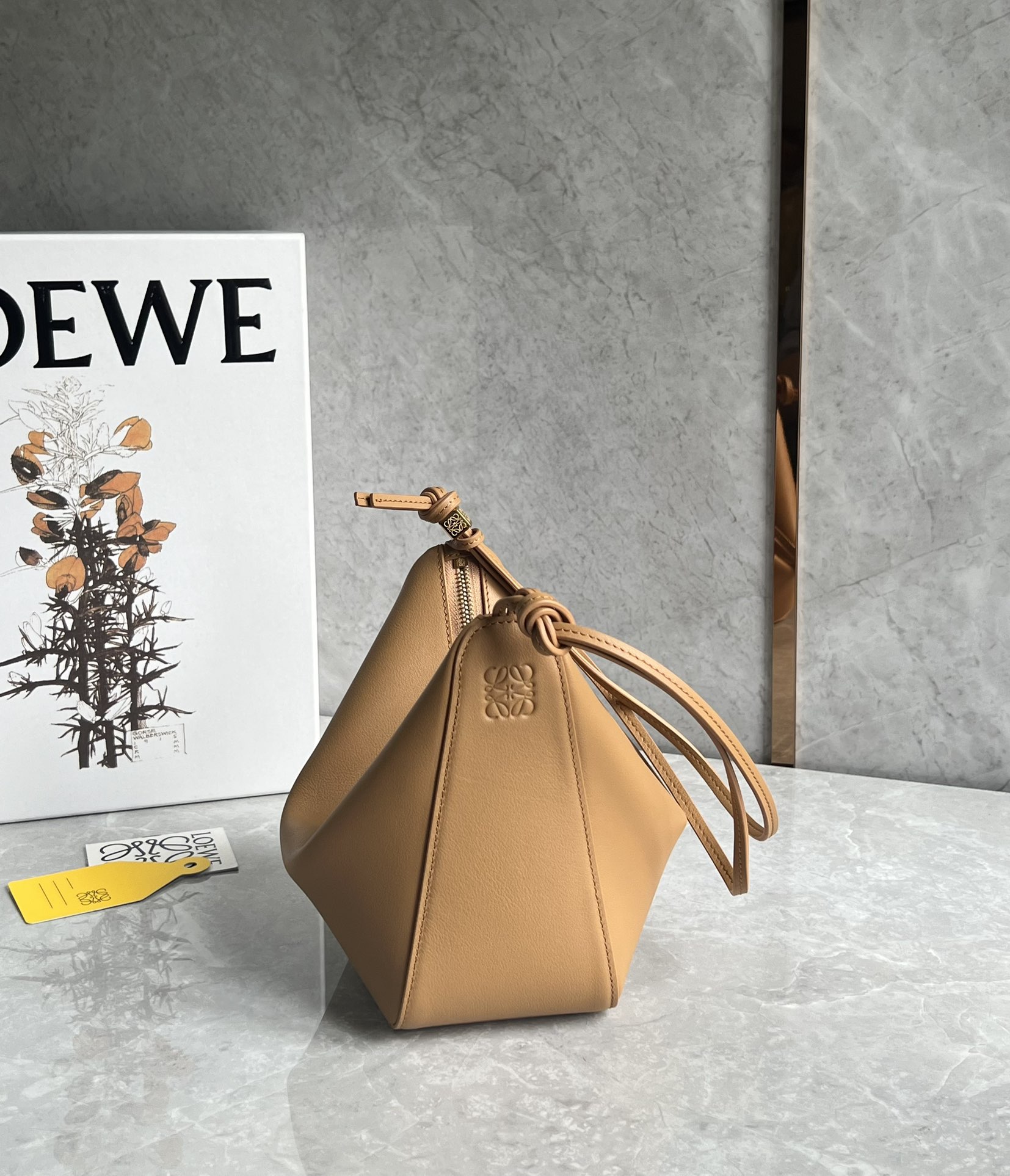 Loewe Mini Hammock Hobo Bag in Classic Calfskin Warm Desert